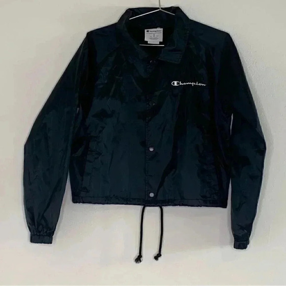 nwot Champion® Black Heritage Woven Coaches Jacket Sz M - Picture 3 of 9